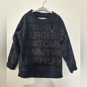 Tommy Hilfiger Kids Velour Black Logo Sweatshirt Size XS 4/5